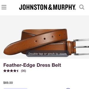 Johnston & Murphy men's Brown Leather Belt made in Italy EUC Sz 44 work office